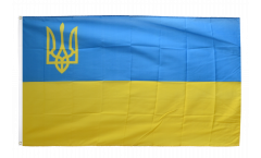 Flagge Ukraine mit Wappen links