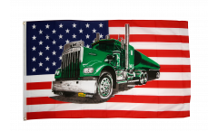 Flagge USA mit grünem Truck