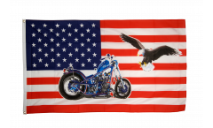 Flagge USA mit Motorrad
