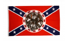 Flagge USA Südstaaten mit 4 Wölfen