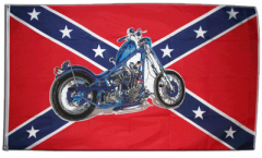 Flagge USA Südstaaten mit Motorrad