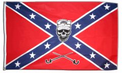 Flagge USA Südstaaten mit Totenkopf Rebel Skull