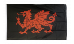 Flagge Walisischer Drache schwarz