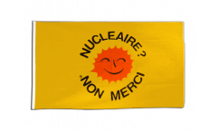 Flagge mit Hohlsaum Atomkraft Nein Danke französisch - Nucléaire Non Merci