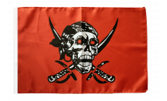 Flagge mit Hohlsaum Pirat auf rotem Tuch