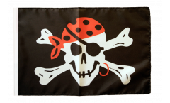 Flagge mit Hohlsaum Pirat one eyed Jack