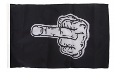 Flagge mit Hohlsaum Stinkefinger schwarz