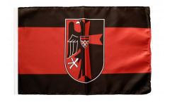 Flagge mit Hohlsaum Sudetenland mit Wappen