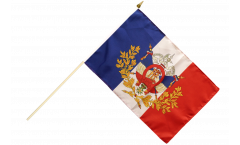 Stockflagge Frankreich mit Wappen