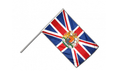 Stockflagge Großbritannien mit Wappen