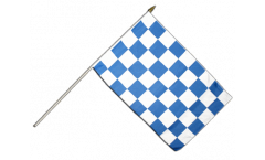 Stockflagge Karo Blau-Weiß