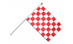 Stockflagge Karo Rot-Weiß