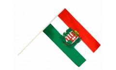 Stockflagge Ungarn mit Wappen