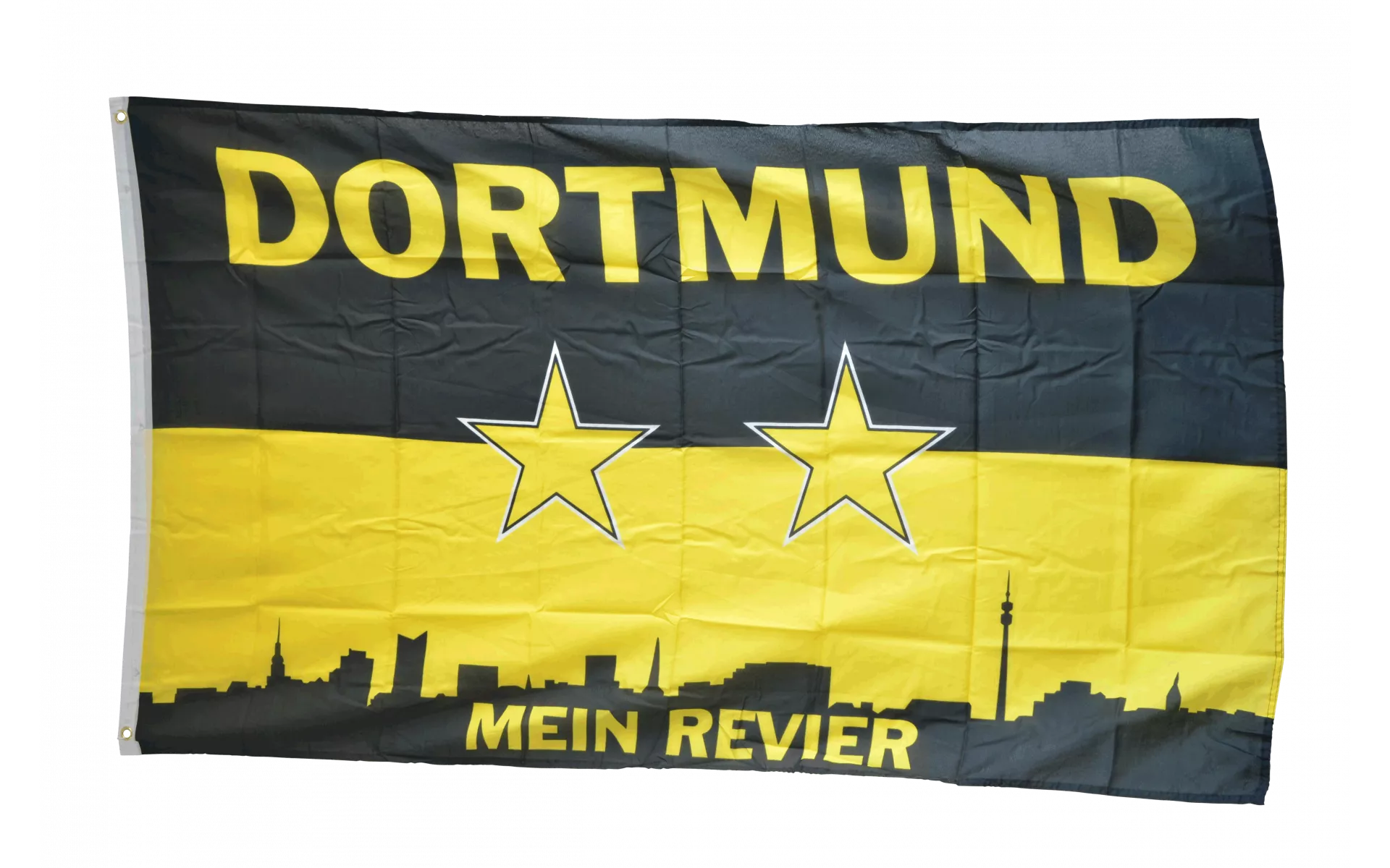 Fanflagge Dortmund Mein Revier Sterne Hissflagge Fußball Fahnen Flaggen 150x250c 